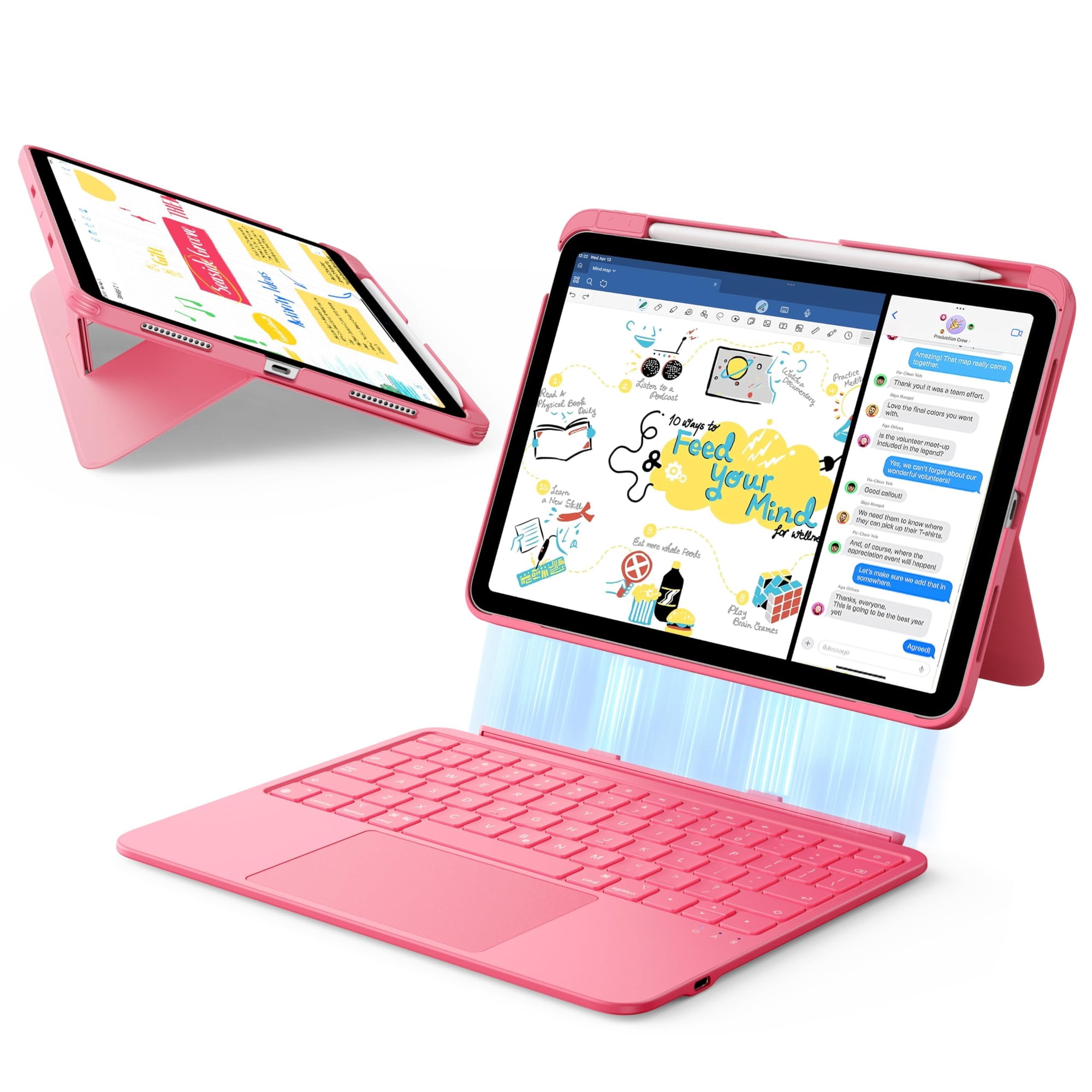 Funda Esr Con Teclado Para Ipad 11" Rosa