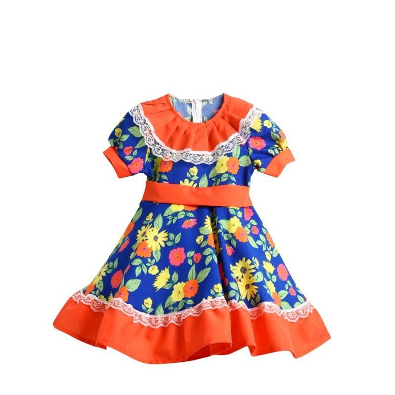 Vestido China Estampado Con Falso Talla 14 Grimi