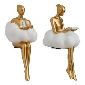 Genérico - Set 2 Estatua Decorativa Creativa Figura Sentada Moderna Jhn