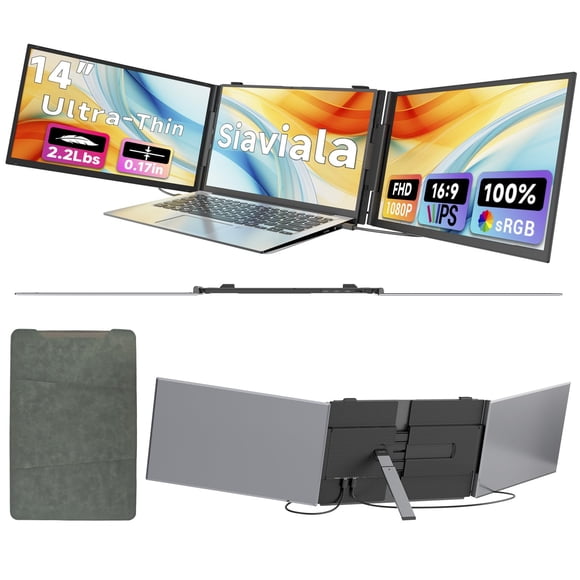 siaviala 2025 Extensor de Monitor Portátil para Laptop 14" 1080P IPS Ultra Delgado