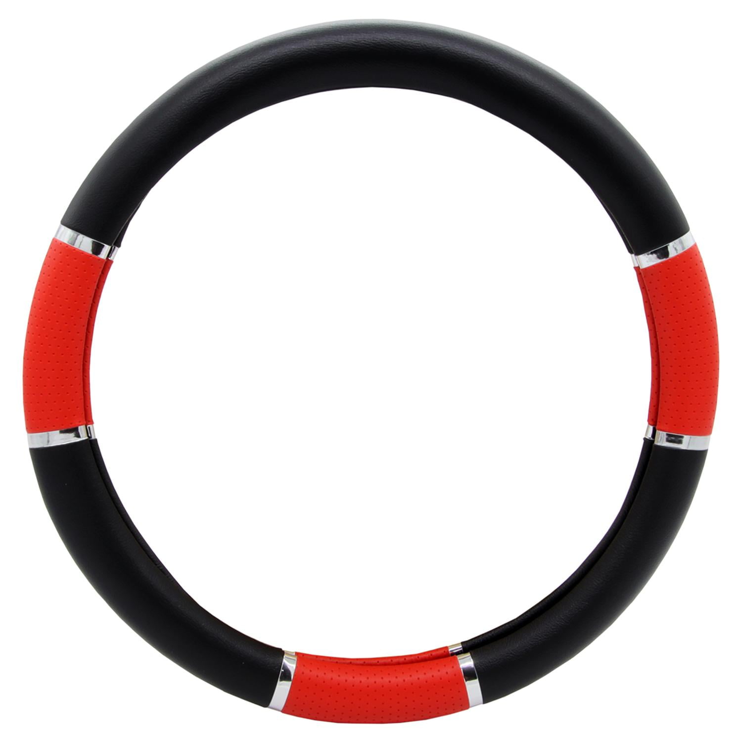 Genérico - Cubre Volante Negro Con Aplicaciones Rojas Negro