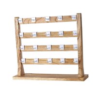 Ioensy - Soporte De Exhibición De Pendientes De Madera, Ganchos Extraíbles, Estante De Almacenamiento De Pendientes De 4 Niveles