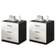 thumbnail image 1 of Pack 2 Velador Moderno De 3 Cajones Madera Blanco, 1 of 7