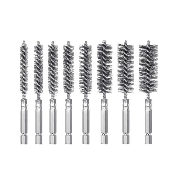 Juego De Cepillos Para Limpieza De Tuberías, Limpiador De Pajita De Metal Para Piezas De Automóviles, Tubos, Piezas Pequeñas, 8 Piezas