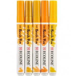 Royal Talens - Set 5 Marcadores Acuarela Ecoline Colores Tierra