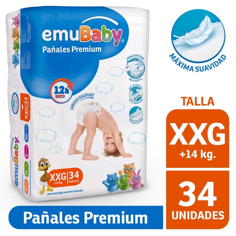 Emubaby - Pañales Premium Xxg