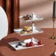 thumbnail image 2 of Soporte para bandeja de servicio de 3 niveles: soporte para bandeja de niveles blanco para entretenimiento y fiestas, bandejas de exhibición de alimentos de metal para postres, pasteles, pasteles, gal, 2 of 7