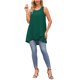 thumbnail image 2 of INSPIRE CHIC Blusa sin mangas de gasa casual de mujer para el regreso a clases, cuello redondo, asimétrica, holgada, verano, talla XL, verde oscuro, 2 of 6