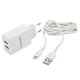 thumbnail image 2 of Cargador De Pared 2 USB Cable Lightning Blanco R1090, 2 of 5