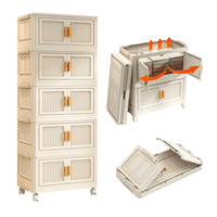 Genérico - Cajón Armario Multiusos Ropa Y Zapatos Plegable 5 Niveles Blanco Cajonera