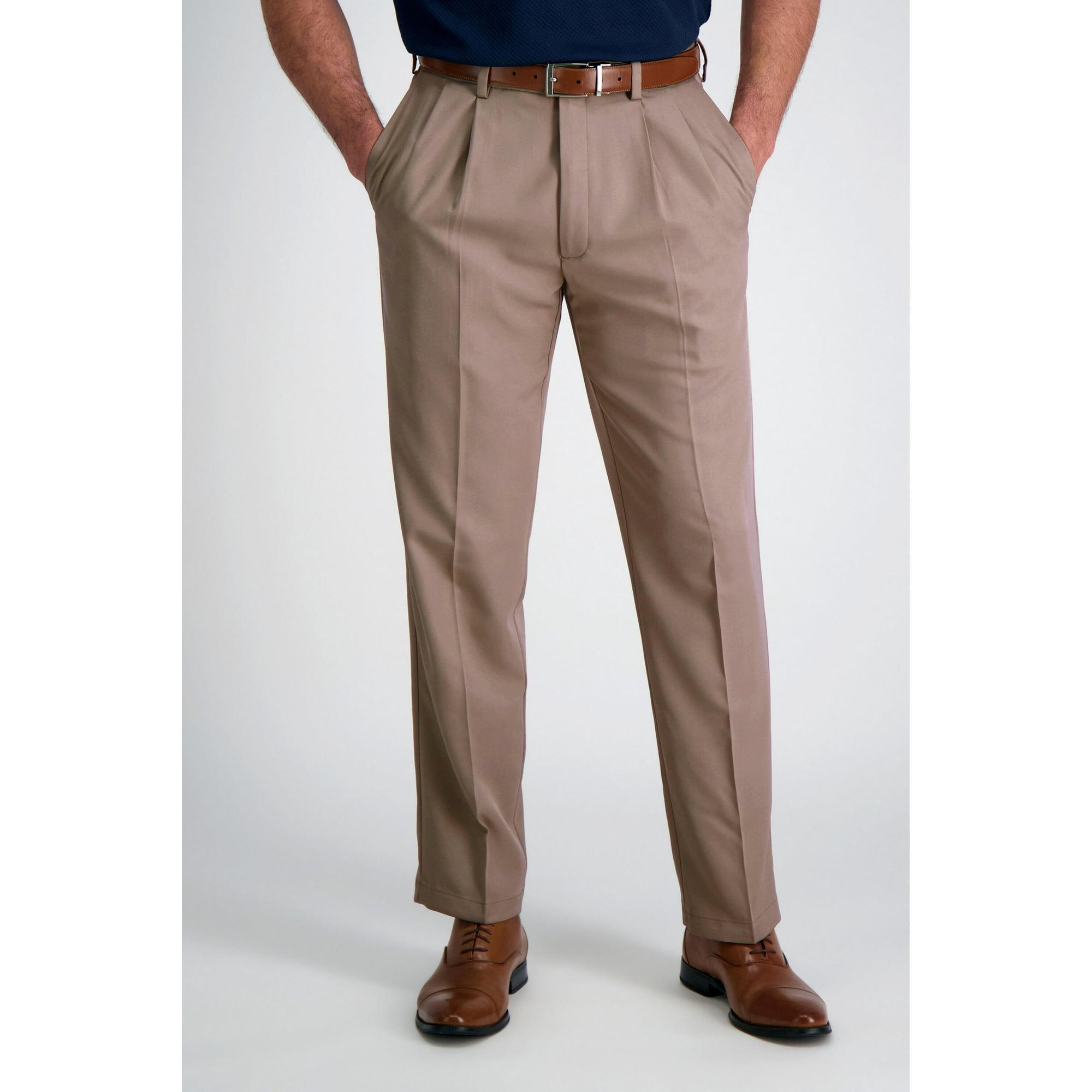 Mediaplayer - Pantalón Gabardina Hombre Pinzado Beige Talla 42