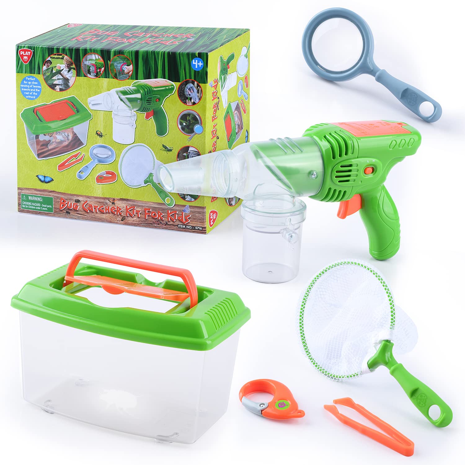 Kit Cazador De Insectos Play Bug Catcher Aspiradora Con Critter Habitat