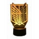 thumbnail image 3 of Lampara Ilusion 3D Ataque Titanes de 7 colores, Base touch, 3 of 6