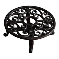 Bothyi - Calentador De Tetera De Hierro Fundido Rústico, Estable, Elegante, Hueco Para Balcón, Patio, Redondo