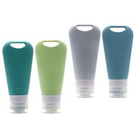 Magideal - Juego De Botellas De Viaje De Silicona Tamaño De Viaje Tubos De 90 Ml Accesorios Recargables Para Jabón Líquido, Lociones, Cremas Envases De Líquidos 4 Piezas