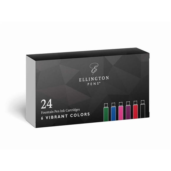 Recargas de Tinta para Pluma Fuente Ellington 24 Paquetes Vibrantes