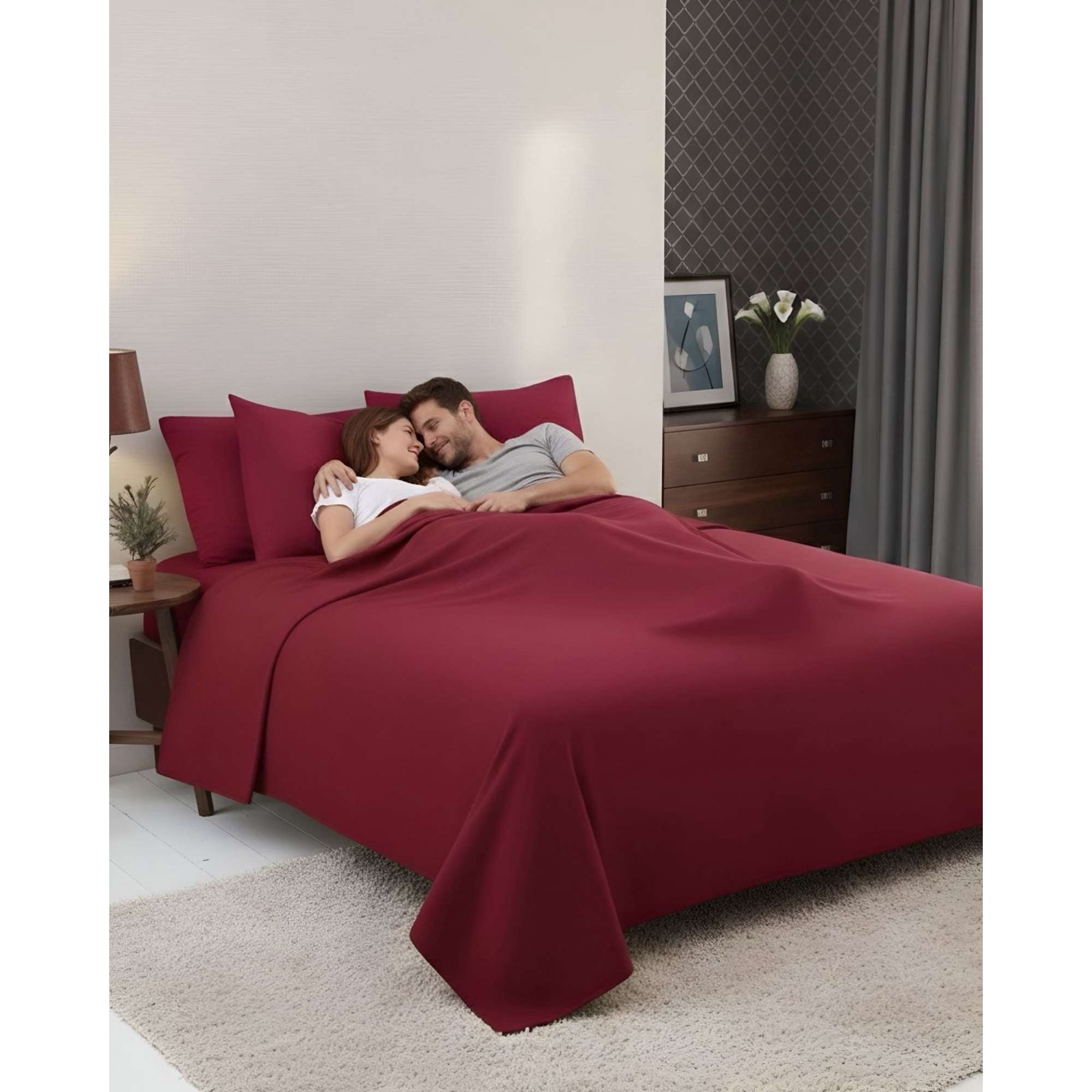 Mylhogar - Sabana Extra Suave Premium De Polar Roja 2 Plazas