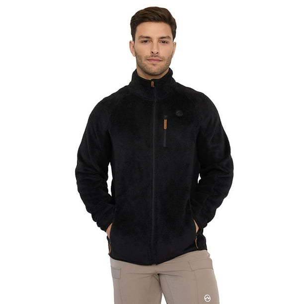 Polerón Outdoor Hombre Negro Microfibra Corona