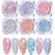 thumbnail image 1 of Set purpurina uñas 6 colores escamas gruesas arcoíris lentejuelas polvo reflectante alto brillo, 1 of 8