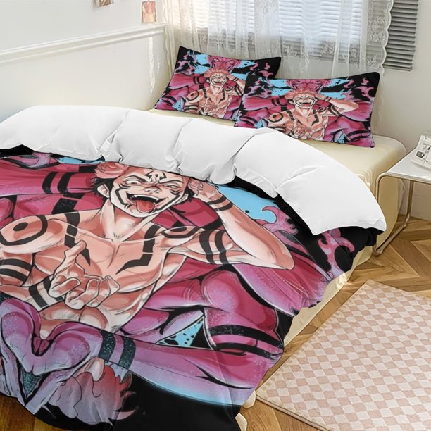 Jujutsu Kaisen Anime Home Bed 3-piece Set Classic Japanese Anime Polyester Wash Student Dormitory Set
