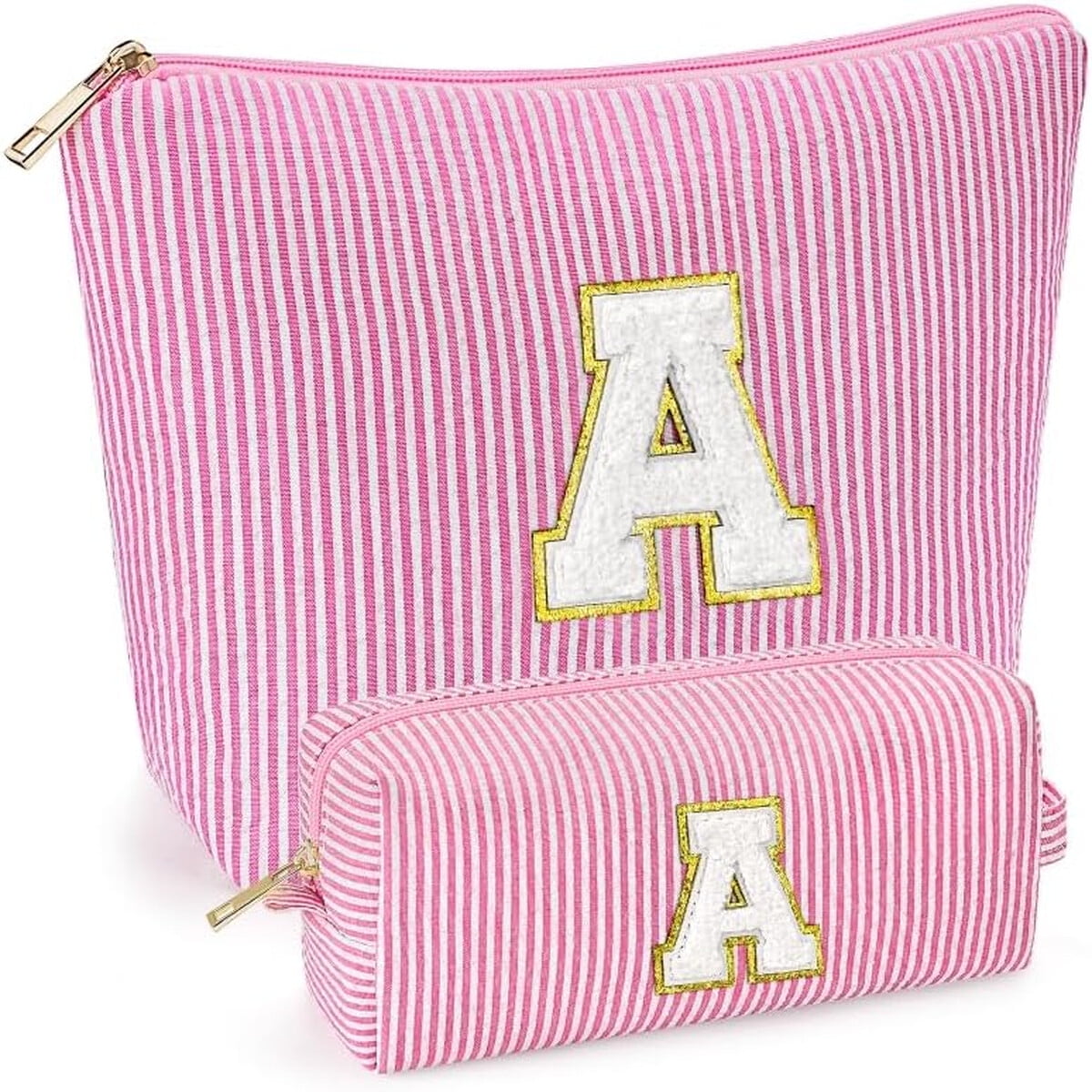 Vyseglobal - Neceser Maquillaje Set 2pcs Personalizado Inicial Rosa Viaje