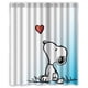 thumbnail image 1 of Cortina de ducha con diseño de perro Snoopy, divertida y linda caricatura, con ganchos, tamaño 66 x 72 pulgadas, 1 of 3