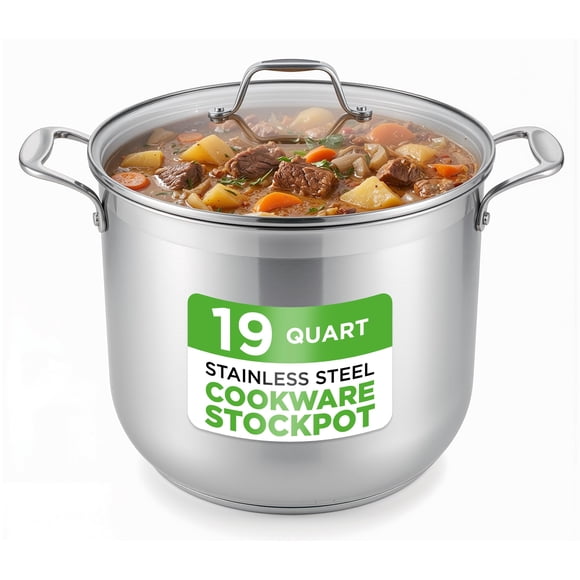Olla NutriChef de 19 qt (18 L) de Acero Inoxidable para Inducción