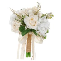 Magideal - Ramo De Novia Para Novia Novia Sosteniendo Ramo Flores Artificiales Románticas Para Graduación Despedida De Soltera Centros De Mesa De Boda