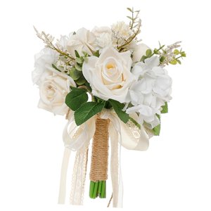 Magideal - Ramo De Novia Para Novia Novia Sosteniendo Ramo Flores Artificiales Románticas Para Graduación Despedida De Soltera Centros De Mesa De Boda