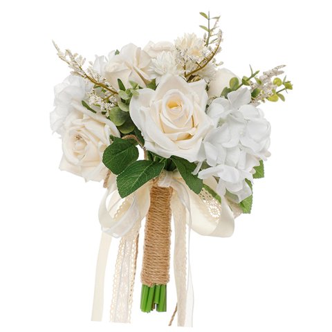 Magideal - Ramo De Novia Para Novia Novia Sosteniendo Ramo Flores Artificiales Románticas Para Graduación Despedida De Soltera Centros De Mesa De Boda