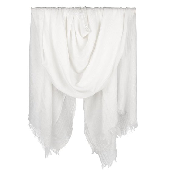 Pañuelo Iristide para mujer, ligero, grande, 190 x 110 cm, blanco