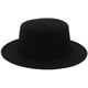 thumbnail image 1 of Sombrero Fedora clásico negro de ala ancha, elegante, de mezcla de lana, con ala plana, estilo Derby, para iglesia, Trilby, Panamá, jazz, unisex, para hombres y mujeres., 1 of 7