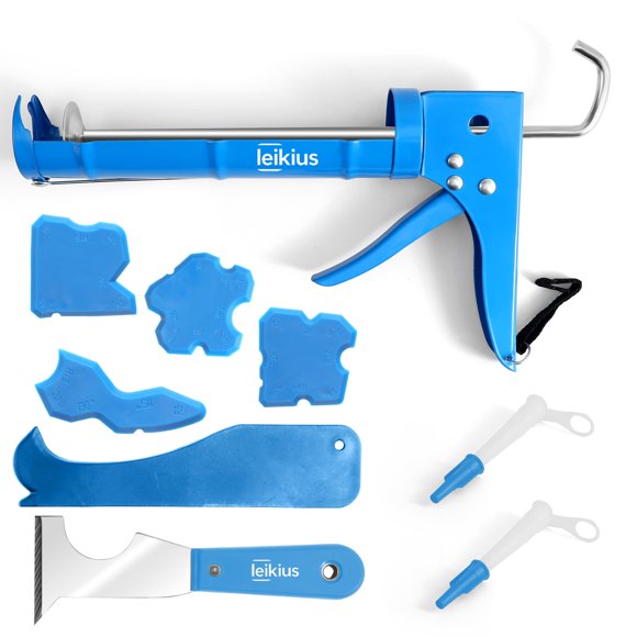 Caulk Gun Leikius de silicona antigoteo con herramientas selladoras, 300 ml