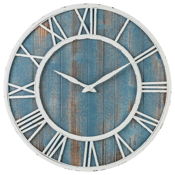 Reloj de Pared Oldtown Clocks 60 cm Azul Costero de Madera