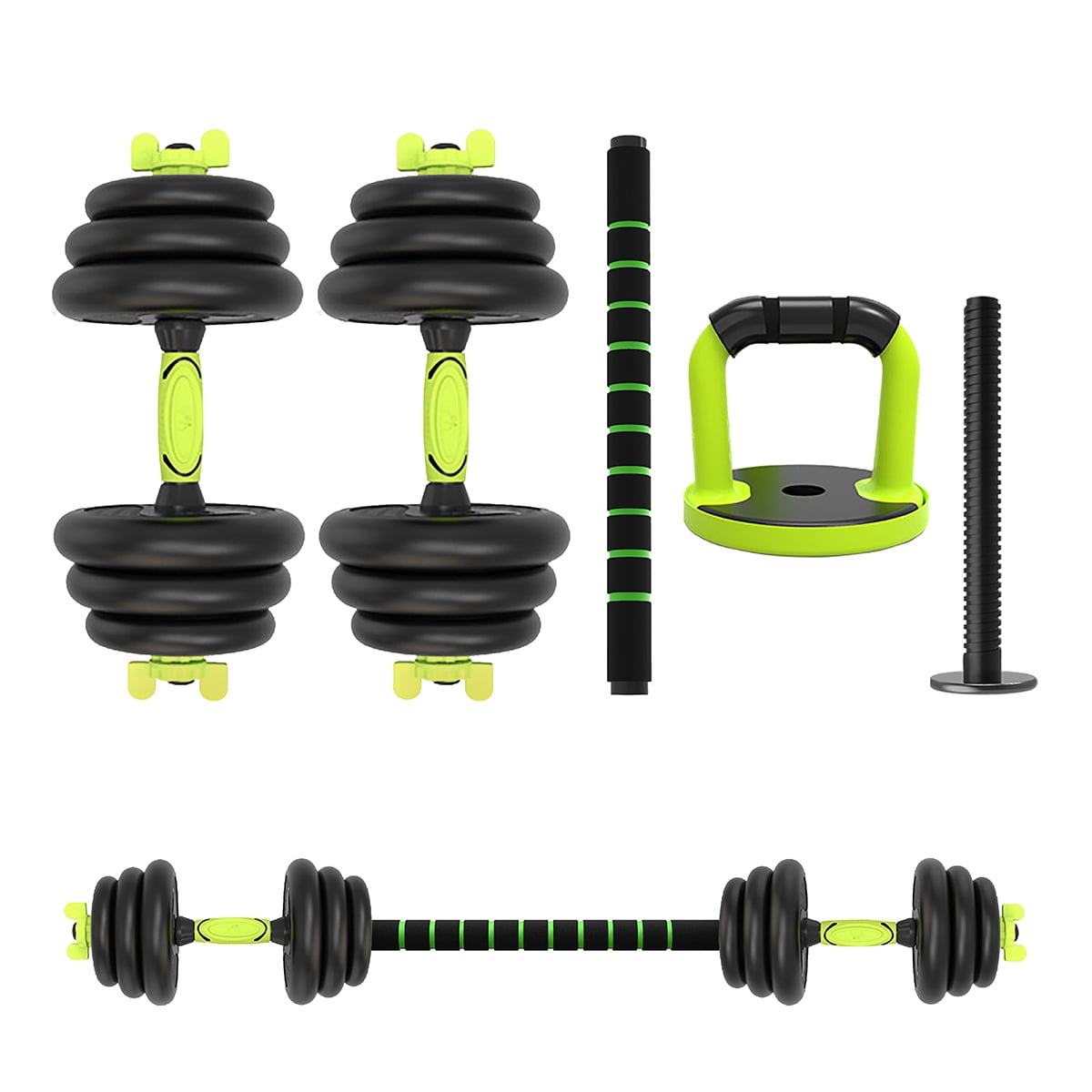 Set Mancuernas + Barra + Kettlebell Unibles Overfit 20Kg