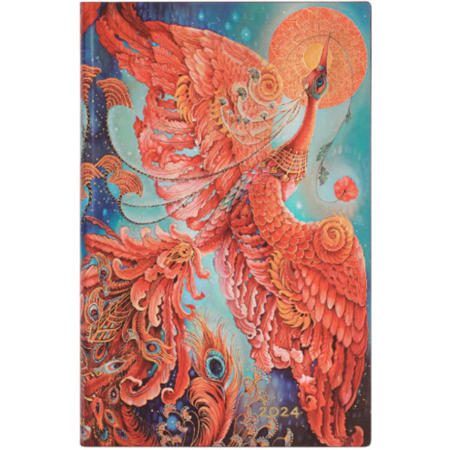 Paperblanks - Agenda 2024 Pajaros De Fuego, T.Flexible, Vista Semanal, Maxi