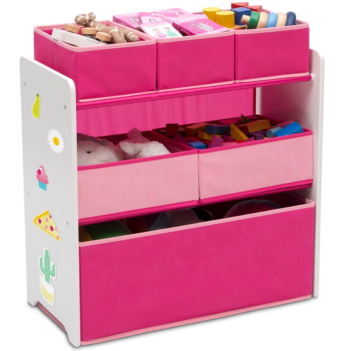 Organizador De Juguetes Delta Children 6 Bins Blanco Stickers