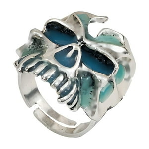 Genérico - Anillo De Calavera Que Brilla En La Oscuridad Halloween Para Puesta En Escena Cosplay Vestir Azul
