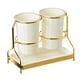 thumbnail image 2 of Soporte para utensilios de cocina para encimera, 2 tazas con marco de hierro, olla para utensilios de cocina, práctica olla para utensilios para encim Blanco, 2 of 5
