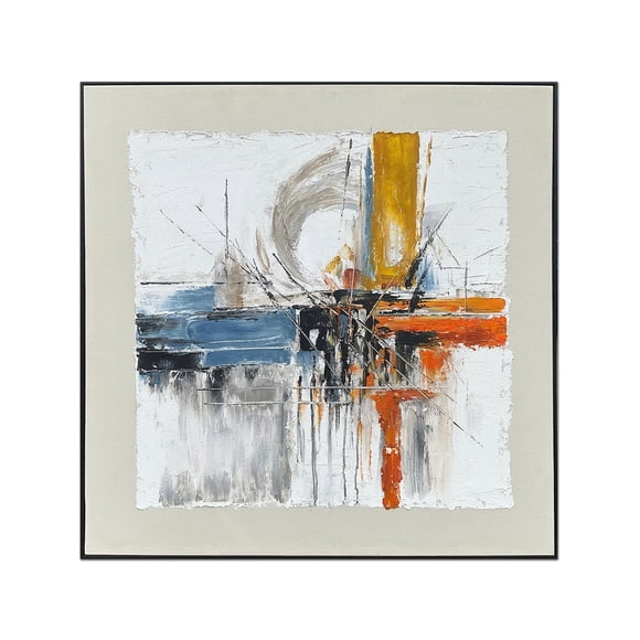 Cuadro Decorativo Abstracto Pintado a Mano Impacto Cromático II 100x100