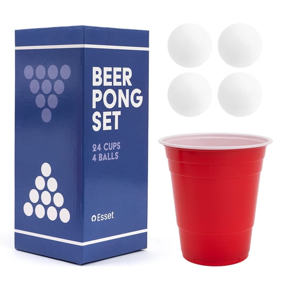 Set de Beer Pong BayView Games 24 Vasos y 4 Pelotas