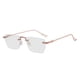 thumbnail image 2 of Gafas de Ojos con Bloqueo de Luz Azul, Gafas Sin Montura para Pantallas, Compras, Hombres Marco de oro rosa, 2 of 5