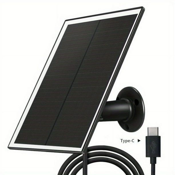 1 Set, Solar Panel For Security Camera,6W USB Solar Panel For DC 5V Security Camera,Micro USB & USB-C Port Solar Panel,IP65 Waterproof Solar Charger For Camera With 360° Adjustable Mounting