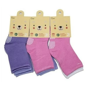 Only Zaza - Calcetín Con Antideslizante De Bambú Para Bebe (Niña) - 6/12M