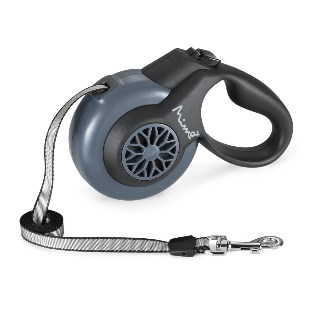 Mimo - Correa Retractil Abs Perro Talla P 5mt 12kg Gris