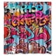 thumbnail image 1 of Cortina de ducha Banks Graffitis, juego de cortina de baño con ganchos, tamaño 66 x 72 pulgadas, 1 of 3