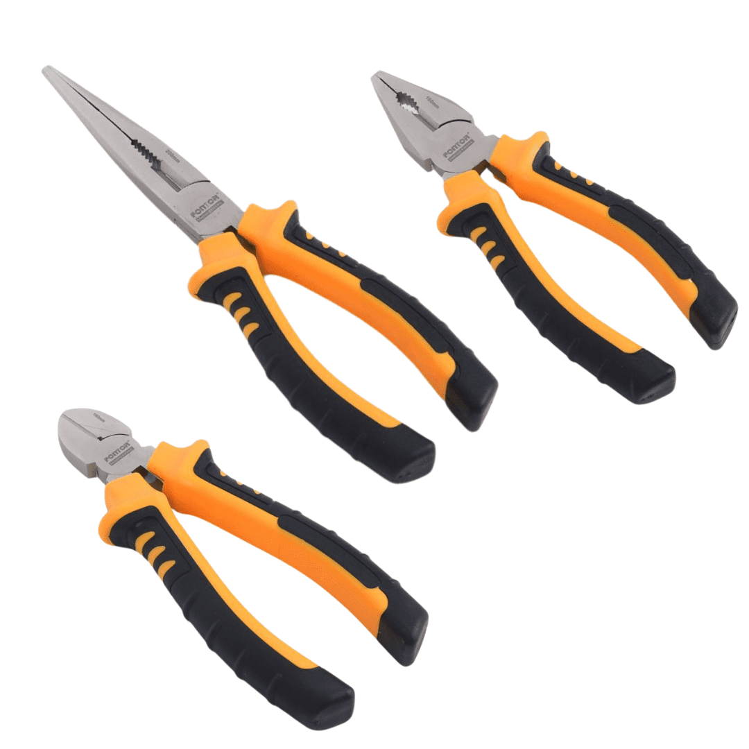 Fontor - Set De 3 Alicates Universal Corte Y Punta Acero Forjado