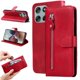 thumbnail image 1 of Funda tipo cartera para Motorola Moto G56 con bolsillo con cremallera y ranuras para tarjetas – Función de soporte Rojo, 1 of 5