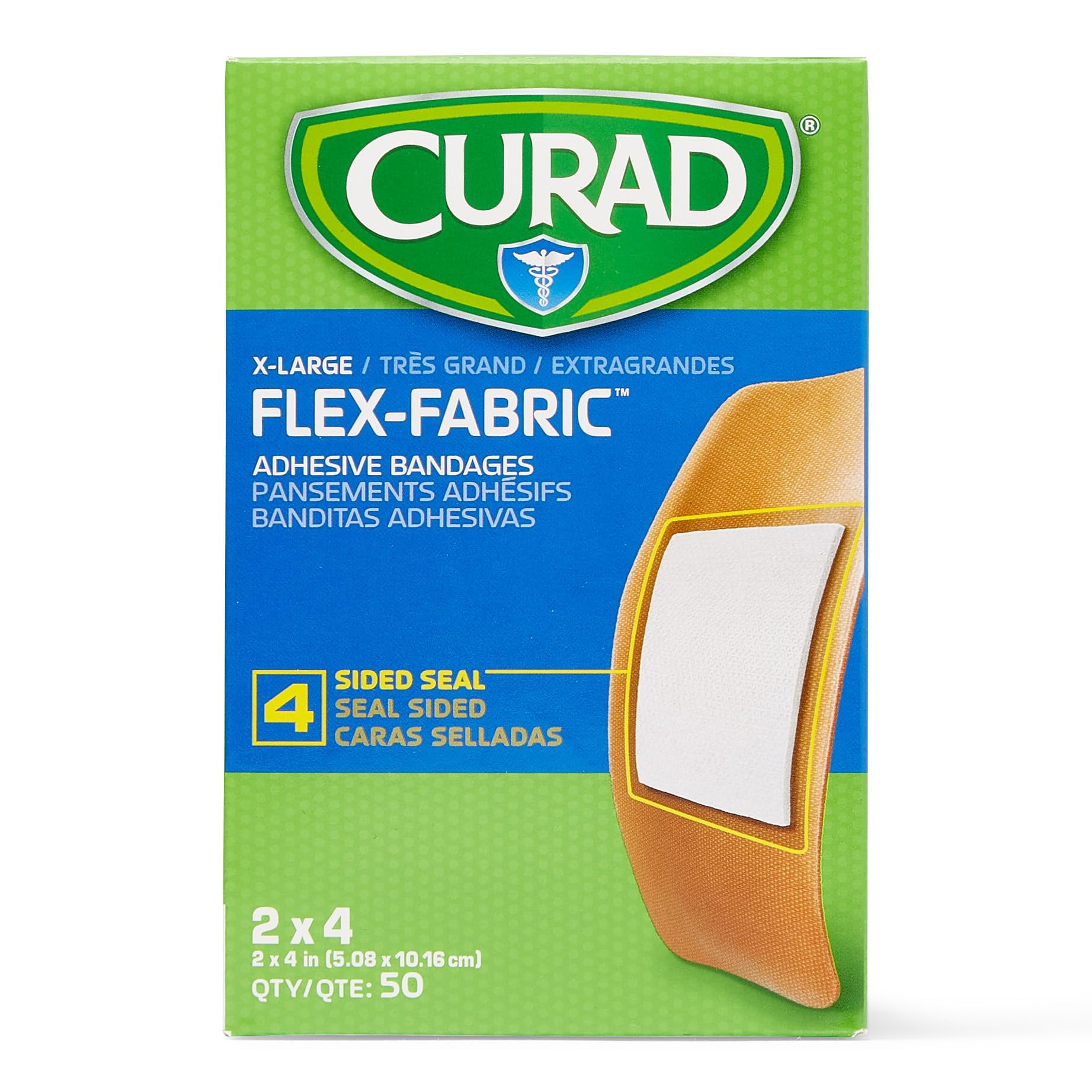 Vendajes Adhesivos Curad Flex-fabric, Xl, 2 X 4 Cm, 50 Unidades