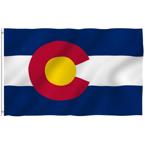 Bandera de poliéster del estado de Colorado de Anley, 90 x 150 cm, con ojales de latón